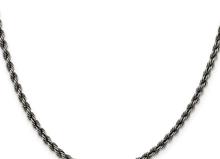Sterling silver rope link chain, alternate view
