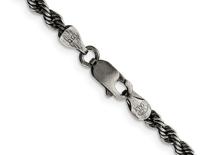 Sterling silver rope link chain, another view