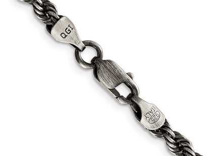 Sterling silver rope link chain, another view