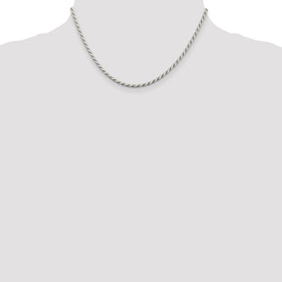 Sterling Silver Flat Rope Chain (Style QFC203-16)