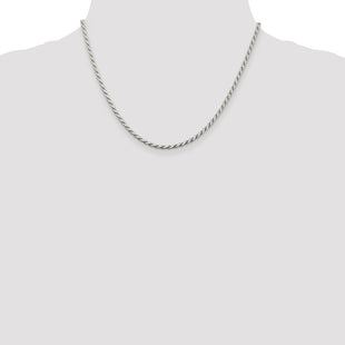 Sterling Silver Flat Rope Chain (Style QFC203-18)