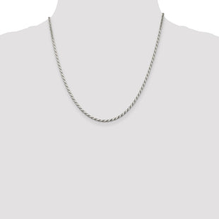 Sterling Silver Flat Rope Chain (Style QFC203-20)