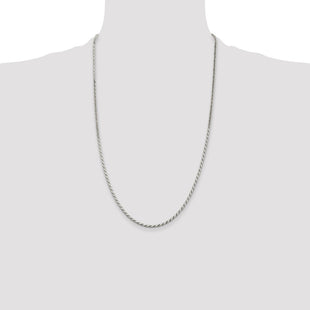 Sterling Silver Flat Rope Chain (Style QFC203-26)