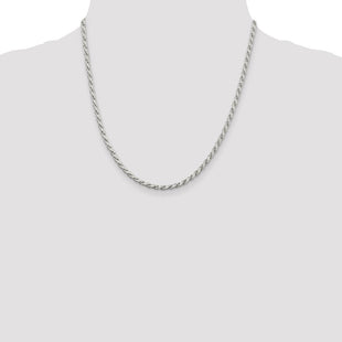 Sterling Silver Flat Rope Chain (Style QFC204-20)