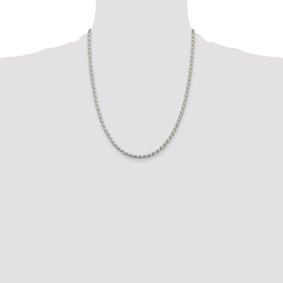 Sterling Silver Flat Rope Chain (Style QFC204-22)