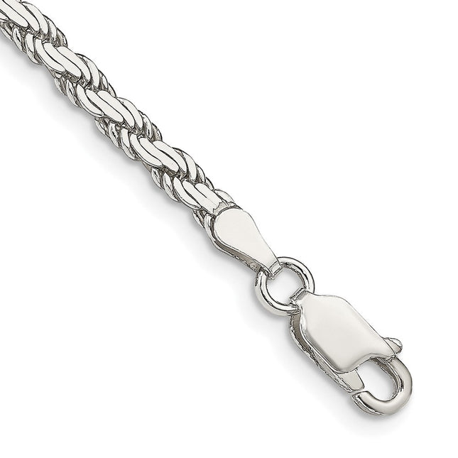 Sterling Silver Flat Rope Chain, 16 x 3.1mm