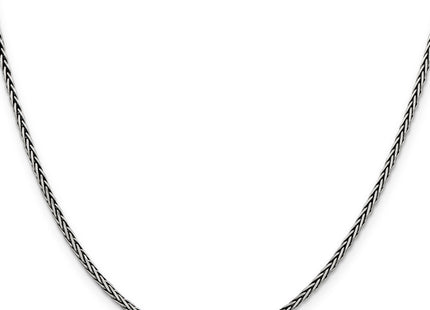 Sterling Silver Antiqued Solid Square Spiga Chain, 18 x 2.2mm