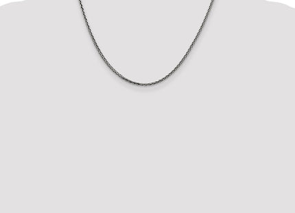 Sterling Silver Antiqued Solid Square Spiga Chain (Style QFC206-18)