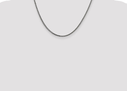 Sterling Silver Antiqued Solid Square Spiga Chain, 18 x 2.2mm