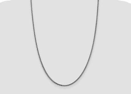 Sterling Silver Antiqued Solid Square Spiga Chain (Style QFC206-24)