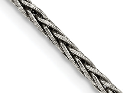 Sterling Silver Antiqued Solid Square Spiga Chain, 18 x 2.2mm