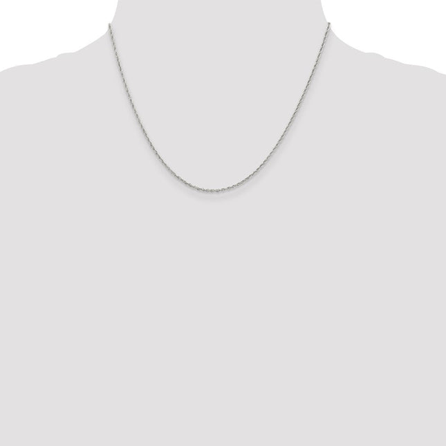 Sterling Silver Rhodium-plated Loose Rope Chain, 16 x 1.6mm