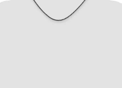 Sterling Silver Ruthenium-plated Rope Chain, 16 x 2.3mm