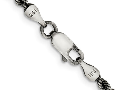 Sterling silver rope link chain, another view