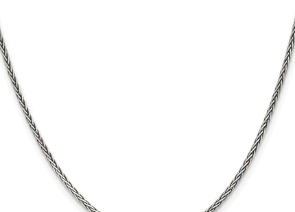 Sterling Silver Antiqued Solid Square Spiga Chain, 18 x 1.6mm