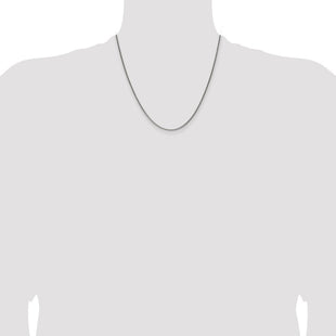 Sterling Silver Antiqued Solid Square Spiga Chain (Style QFC215-20)