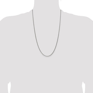 Sterling Silver Antiqued Solid Square Spiga Chain (Style QFC215-26)