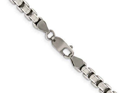 Sterling Silver Antiqued Round Box Chain, 26 x 5.2mm