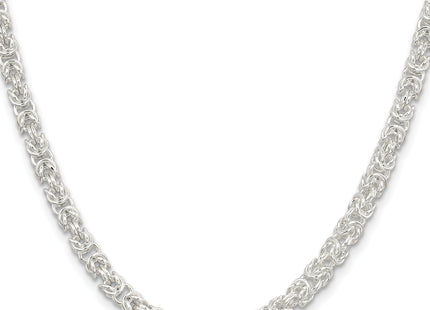 Sterling Silver Rounded Byzantine Chain, 18 x 4.75mm