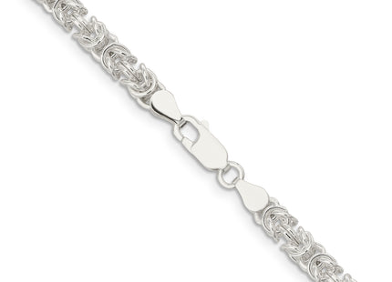 Sterling Silver Rounded Byzantine Chain, 18 x 4.75mm