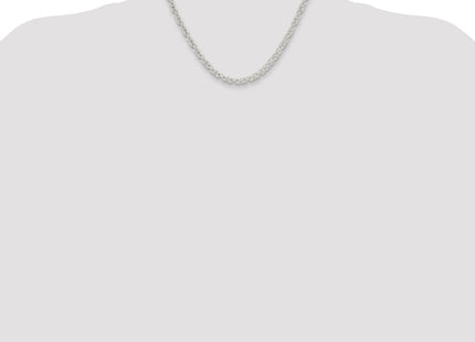 Sterling Silver Rounded Byzantine Chain, 18 x 4.75mm