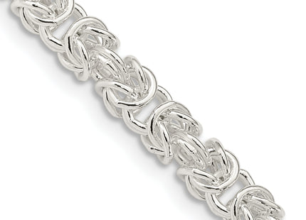 Sterling Silver Rounded Byzantine Chain, 18 x 4.75mm