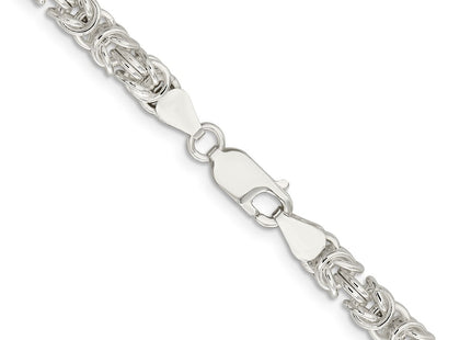 Sterling silver byzantine link chain, further view