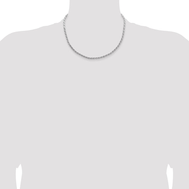 Sterling Silver Flat Rope Chain, 18 x 3.65mm