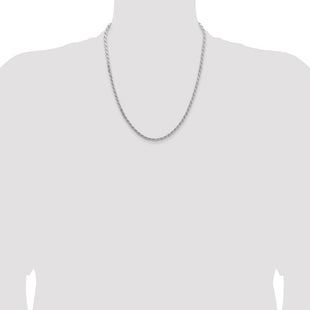 Sterling Silver Flat Rope Chain (Style QFC223-22)