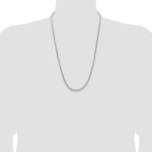 Sterling Silver Flat Rope Chain (Style QFC223-26)
