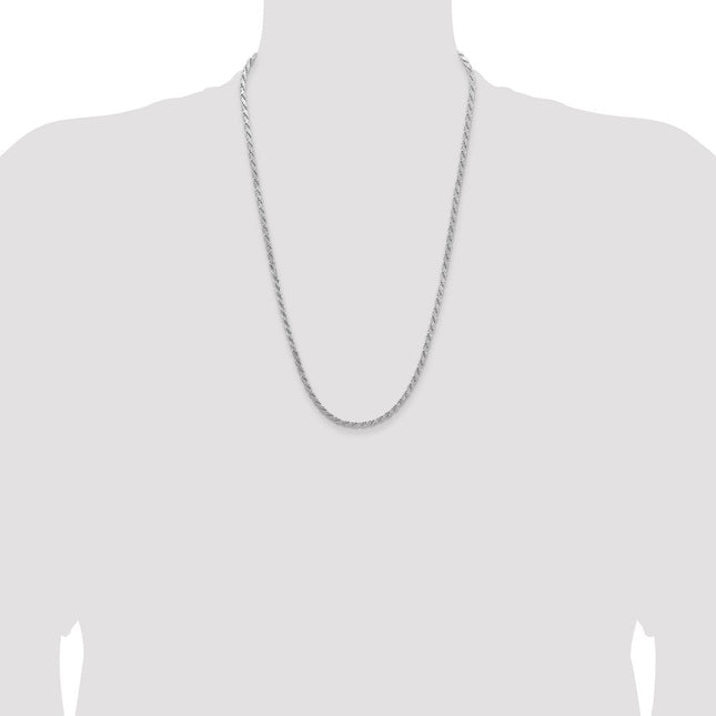 Sterling Silver Flat Rope Chain, 20 x 3.65mm