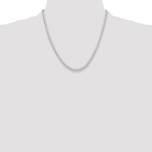 Sterling Silver Polished Round Box Chain