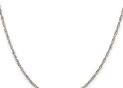 Sterling Silver Loose Rope Chain w/2in ext., 20 x 1.95mm