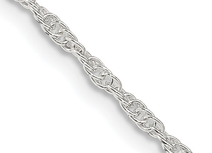 Sterling Silver Loose Rope Chain w/2in ext., 20 x 1.95mm