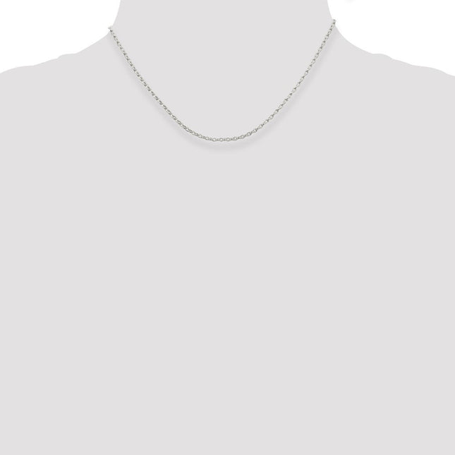 Sterling Silver Oval Fancy Rolo Chain, 16 x 1.6mm