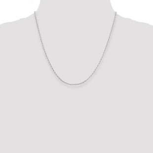 Sterling Silver Oval Fancy Rolo Chain (Style QFC47-20)