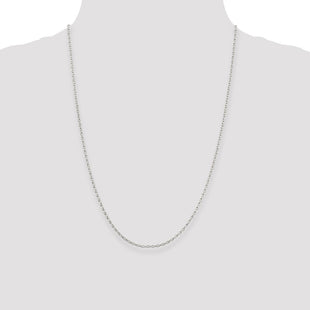 Sterling Silver Oval Fancy Rolo Chain (Style QFC47-24)