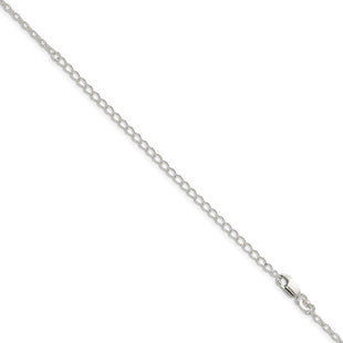 Sterling Silver Oval Fancy Rolo Chain w/4in ext. (Style QFC47E-22)