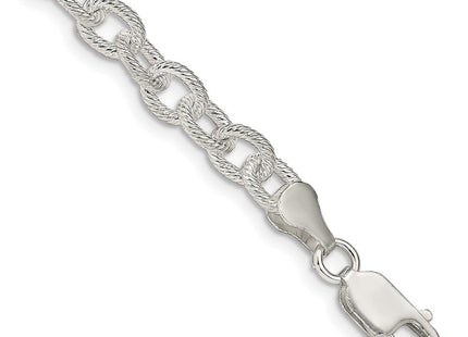 Sterling Silver Fancy Patterned Rolo Chain (Style QFC48-8)