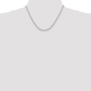 Sterling Silver Diamond-cut Rolo Chain (Style QFC50-18)