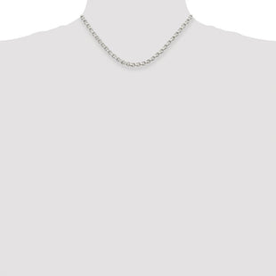 Sterling Silver Rhodium-plated Diamond-cut Rolo Chain (Style QFC50R-16)