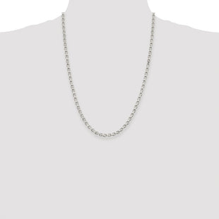 Sterling Silver Rhodium-plated Diamond-cut Rolo Chain (Style QFC50R-24)