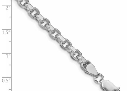 Sterling Silver Rhodium-plated Diamond-cut Rolo Chain (Style QFC50R-8)