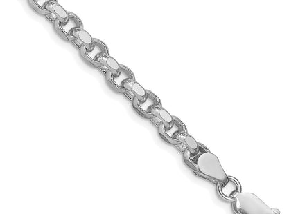 Sterling Silver Rhodium-plated Diamond-cut Rolo Bracelet