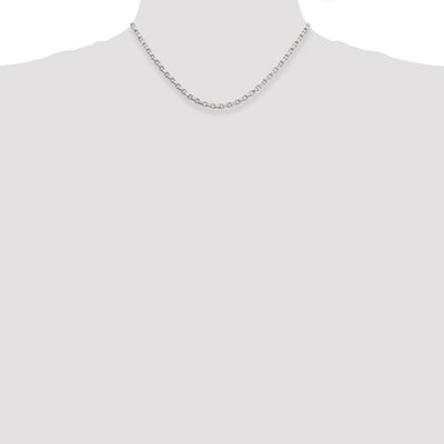 Sterling Silver Diamond-cut Rolo Chain, 16 x 3.5mm