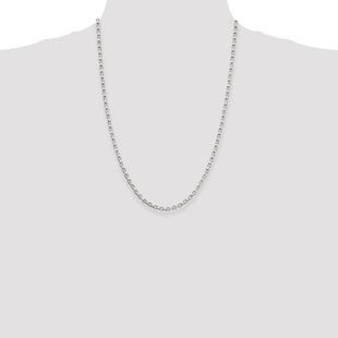 Sterling Silver Diamond-cut Rolo Chain (Style QFC51-24)