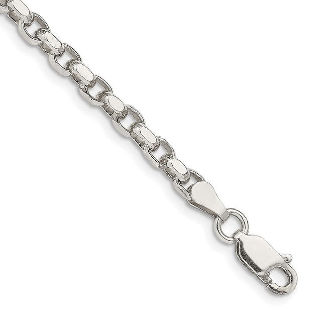 Sterling Silver Diamond-cut Rolo Bracelet, 7 x 3.5mm