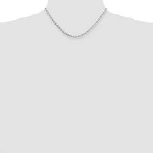 Sterling Silver Rhodium-plated Diamond-cut Rolo Chain (Style QFC51R-16)