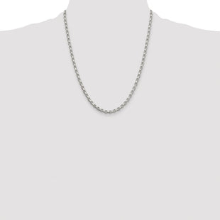 Sterling Silver Rhodium-plated Diamond-cut Rolo Chain (Style QFC51R-22)