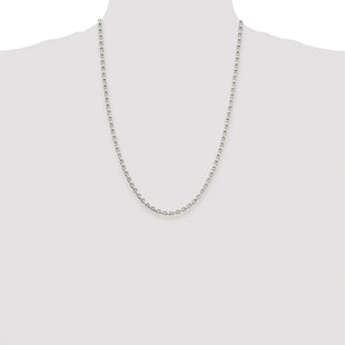 Sterling Silver Rhodium-plated Diamond-cut Rolo Chain (Style QFC51R-24)
